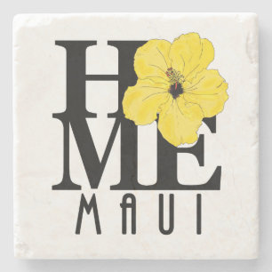 ZUHAUSE Maui Yellow Hibiskus Steinuntersetzer