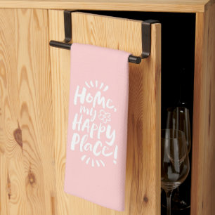 ZUHAUSE mein glücklicher Ort! Homones Calm Pink Geschirrtuch