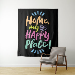 ZUHAUSE mein glücklicher Ort! Homones Cozy - Brief Wandteppich