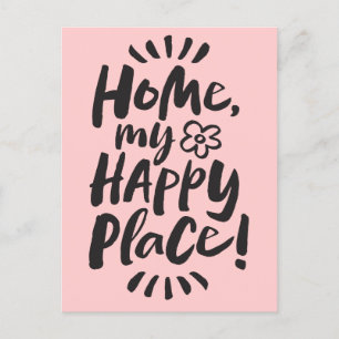 ZUHAUSE mein glücklicher Ort! Junge - Chic Pink Feiertagspostkarte