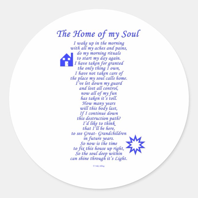 Zuhause meines Souls Runder Aufkleber (Vorderseite)