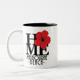 ZUHAUSE Melbourne Beach 11oz Roter Hibiskus Zweifarbige Tasse