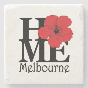 ZUHAUSE Melbourne Red Hibiskus Steinuntersetzer
