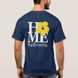 ZUHAUSE Melbourne Yellow Hibisken (Back Print) T-Shirt