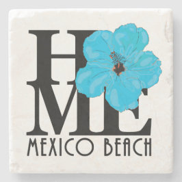 ZUHAUSE Mexico Beach Florida Blue Hibiskus Steinuntersetzer