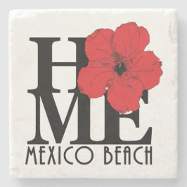 ZUHAUSE Mexico Beach Red Hibiskus Steinuntersetzer