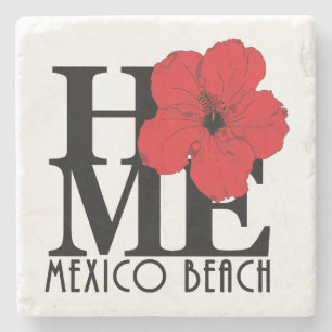 ZUHAUSE Mexico Beach Red Hibiskus Steinuntersetzer