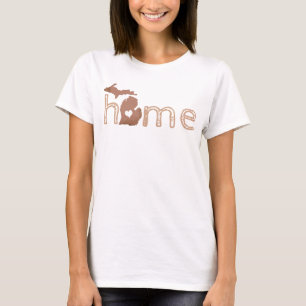 Zuhause Michigan Silhouette Kupfer gefüllt Staat T-Shirt