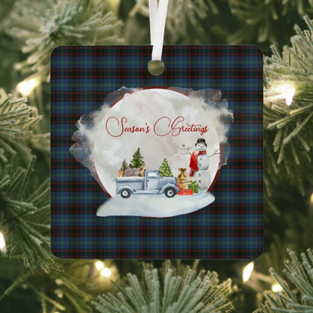 Zuhause Modern Original Scottish Tartan Ornament Aus Metall (InSitu)