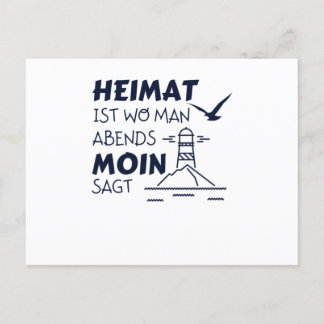 Zuhause Moin Lighthouse Seagull Nordsee Postkarte