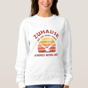 Zuhause Moin Seagull Sunset Nordsee Sweatshirt