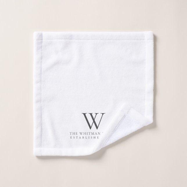 Zuhause Monogram, moderne weiße Holzkohle Waschlappen (Waschlappen)