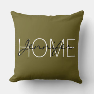 Zuhause-Monogramm für antike Bronze Kissen