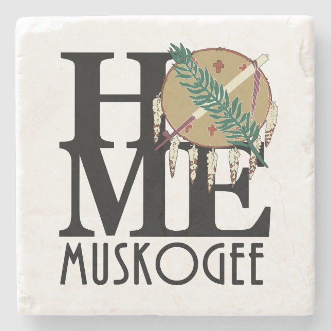 ZUHAUSE Muskogee Oklahaoma Steinuntersetzer (Vorderseite)