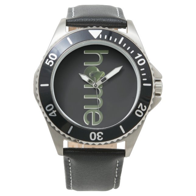 Zuhause, Neuseeland Kiwi Greenstone Muster Armbanduhr (Vorderseite)