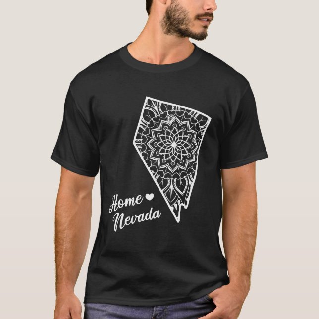 Zuhause Nevada Fraktal Mandala Staatsstolz Communi T-Shirt (Vorderseite)