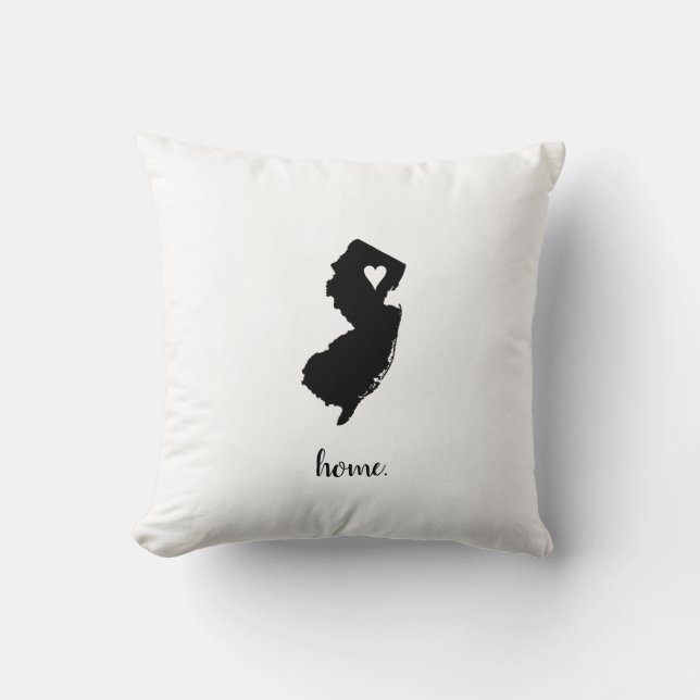 "Zuhause-" New-Jersey Throw-Kissen Kissen (Vorderseite)