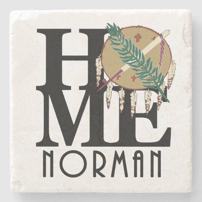 ZUHAUSE Norman Oklahoma Steinuntersetzer (Vorderseite)