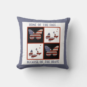 Zuhause of the Free: American Flag Butterflies (rw Kissen