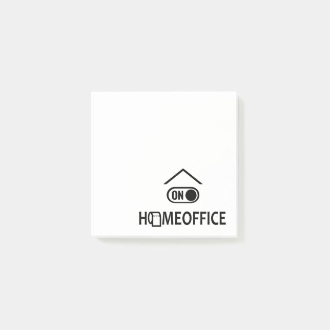 Zuhause Office on - Homeoffice on Post-it Klebezettel (Vorderseite)