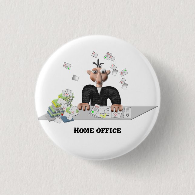 Zuhause Office , Personalisiert Button (Vorderseite)