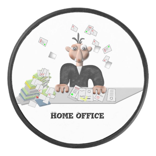 Zuhause Office , Personalisiert Eishockey Puck (Vorderseite)