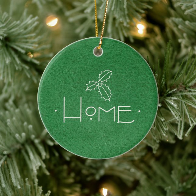 ZUHAUSE-Ornament, MIT PERSONALISIERTER NACHRICHT A Keramik Ornament (Baum)