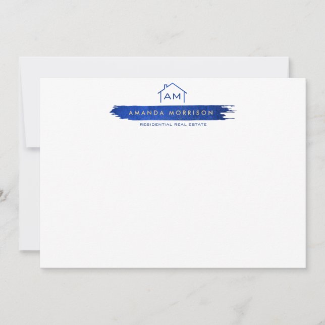 Zuhause Paint Swash Flat Note Card Mitteilungskarte (Vorderseite)