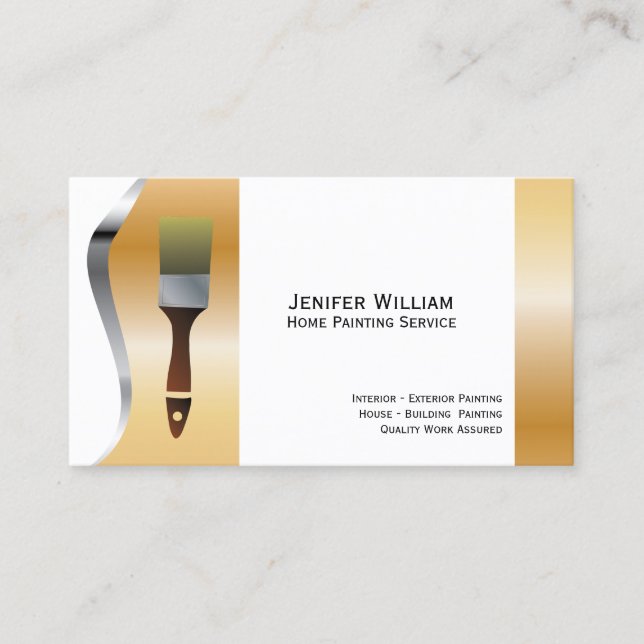 Zuhause Painting Service Gold Stripe Pinsel Malere Visitenkarte (Vorderseite)