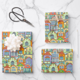 Zuhause-Party für den Haushalt Geschenkpapier Set
