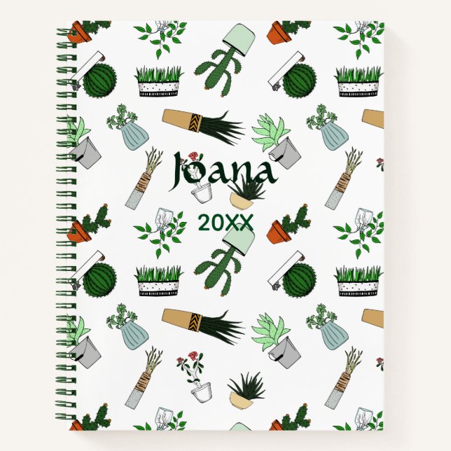 Zuhause Potted Pflanze Doodle Art Notizbuch (Vorderseite)