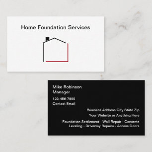 Zuhause Property Foundation Reparaturkarte Visitenkarte