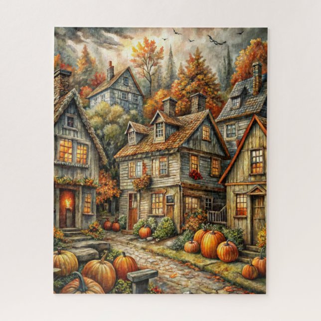 Zuhause Puzzle im Herbst (Vertikal)