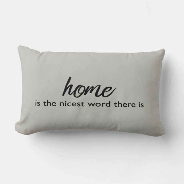 Zuhause Quote Gray Typogray | Kissen (Vorderseite)