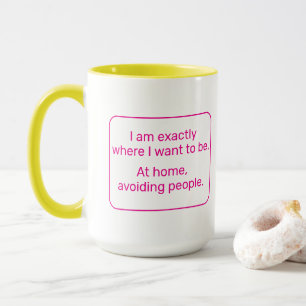 Zuhause (rechtshändig, gelb/rosa) tasse