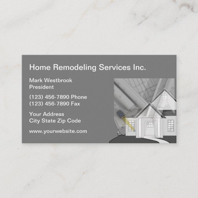 Zuhause Remodeling Services Moderne Visitenkarten Visitenkarte (Vorderseite)