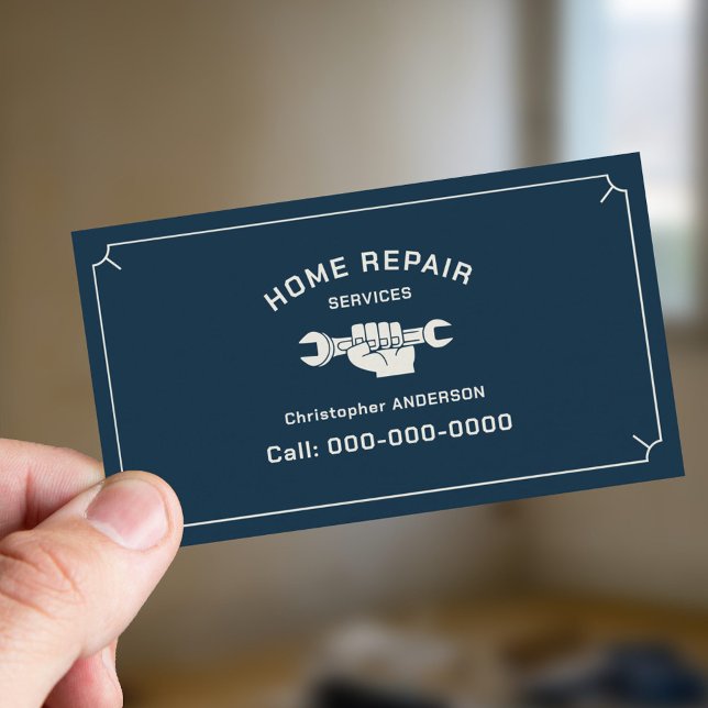 Zuhause Repair Services Blue Visitenkarte (Home Repair Services Blue Business Card)