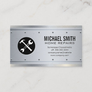 Zuhause-Reparatur Property Manager Metallische Visitenkarte