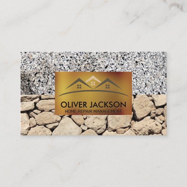 Zuhause-Reparatur | Stone Wall | Slate Marble Visitenkarte (Vorderseite)