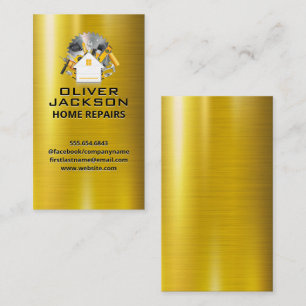 Zuhause-Reparatur   Toolbox   Gold Metallic Visitenkarte