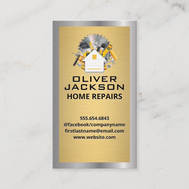 Zuhause-Reparatur | Toolbox Visitenkarte (Vorderseite)