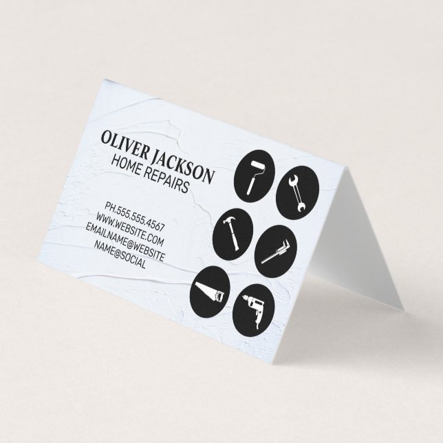 Zuhause-Reparatur | Tools | Handyman Visitenkarten (Vorderseite)