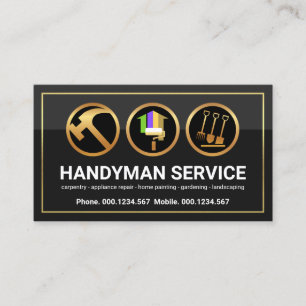 Zuhause-Reparatur von Gold Bracket Handyman Tools Visitenkarte
