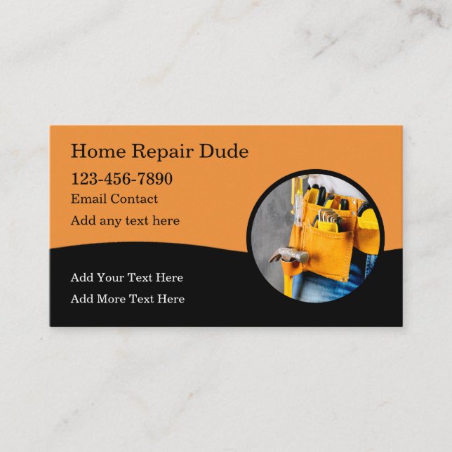 Zuhause Reparatur von Handyman-Visitenkarten Visitenkarte (Vorderseite)