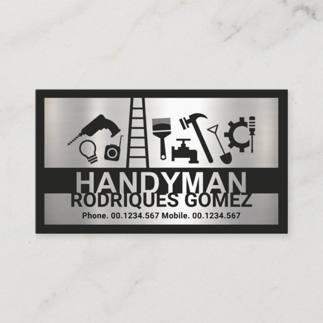 Zuhause Reparatur von Silberplatten Signage Master Visitenkarte (Vorderseite)