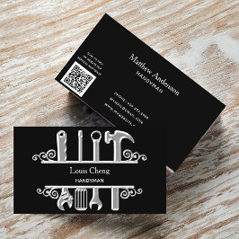 Zuhause-Reparaturwerkzeuge für Black Silver Visitenkarte