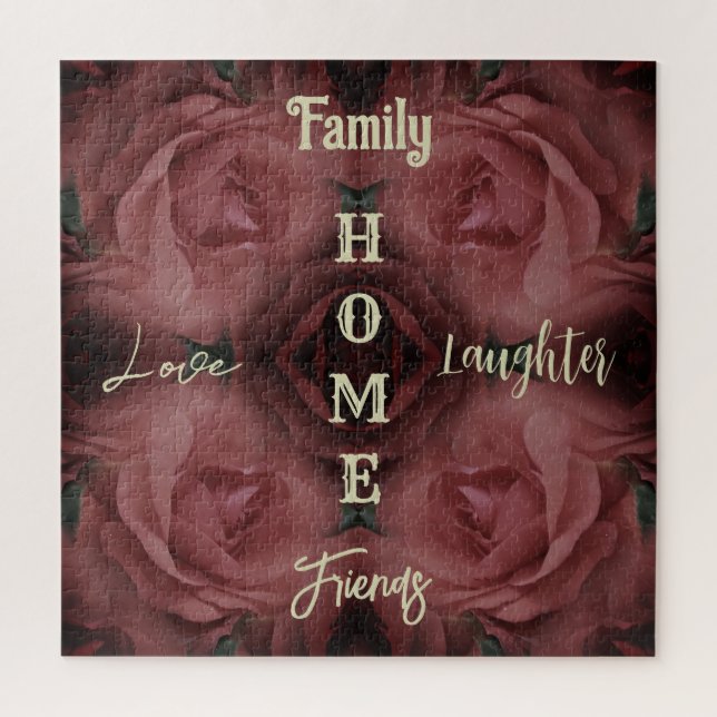 Zuhause Rote Rose Abstrakt Inspirationswörter (Vertikal)