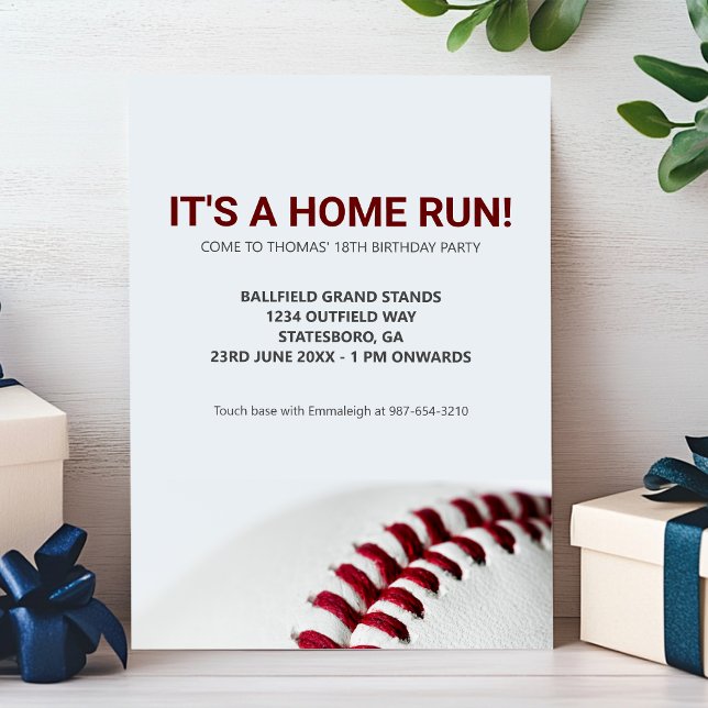 Zuhause Run Baseball Geburtstag Einladung (Von Creator hochgeladen)