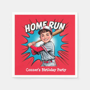 Zuhause Run Boy Baseball Birthday Bash Serviette