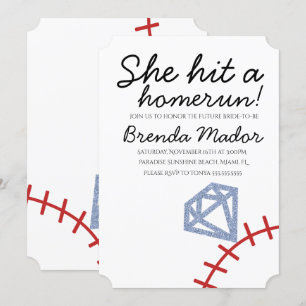 Zuhause Run Brautparty Baseball Theme Einladung